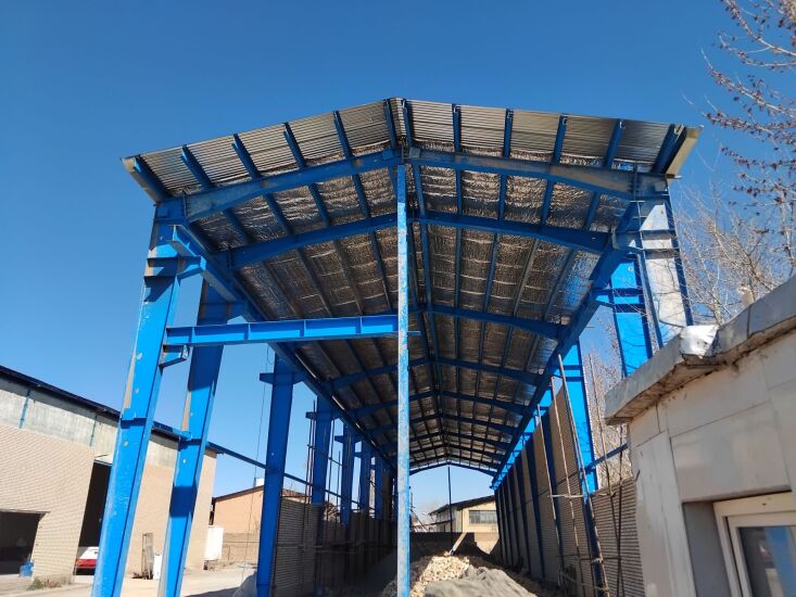نمونه پروژه سوله خرپایی صنعتی در حال اجرا